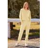 imagePRETTYGARDEN Womens Fall 2 Piece Lounge Set Long Sleeve Tops Ribbed Pants Spring Matching Sweatsuit Travel Outfits ClothesLight Khaki