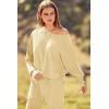 imagePRETTYGARDEN Womens Fall 2 Piece Lounge Set Long Sleeve Tops Ribbed Pants Spring Matching Sweatsuit Travel Outfits ClothesLight Khaki