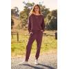 imagePRETTYGARDEN Womens Fall 2 Piece Lounge Set Long Sleeve Tops Ribbed Pants Spring Matching Sweatsuit Travel Outfits ClothesWine Red