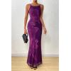 imagePRETTYGARDEN Womens Summer Dresses 2025 Elegant Spaghetti Straps Evening Gown Floral Print Bodycon Maxi Mesh SundressPurple Floral