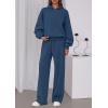 imagePRETTYGARDEN Womens Sweatsuits 2 Piece Set 2025 Casual Winter Long Sleeve Hoodie Loose Wide Leg Sweatpants Fall TracksuitGrey Blue