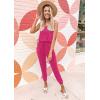imagePRETTYGARDEN Womens Two Piece Outfit Sets Summer Casual Sleeveless Crewneck Tops Matching Travel Tracksuit Lounge WearRose Red