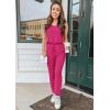 imagePRETTYGARDEN Womens Two Piece Outfit Sets Summer Casual Sleeveless Crewneck Tops Matching Travel Tracksuit Lounge WearRose Red