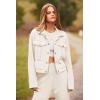 imagePRETTYGARDEN Womens Two Piece Sets Fall 2025 Long Sleeve Button Down Shacket Jacket Long Sweatpants Tracksuit Winter ClothesBeige