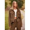 imagePRETTYGARDEN Womens Two Piece Sets Fall 2025 Long Sleeve Button Down Shacket Jacket Long Sweatpants Tracksuit Winter ClothesCamel