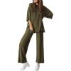 imagePRETTYGARDEN Two Piece Sets For Women Summer Fashion Lounge Matching Set 2025 Travel Vacation Airport Outfits ClothingArmy Green