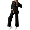 imagePRETTYGARDEN Two Piece Sets For Women Summer Fashion Lounge Matching Set 2025 Travel Vacation Airport Outfits ClothingBlack