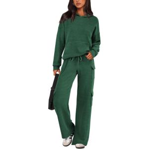 imagePRETTYGARDEN 2 Piece Sets For Women Fall 2025 Sweatsuits Outfits Lounge Matching Hoodie Set Travel Track Suits Winter ClothesGreen