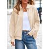 imagePRETTYGARDEN Faux Suede Bomber Jacket Women Fall Fashion 2025 Casual Zip Up Oversized Trendy Winter Clothing Outerwear CoatsBeige