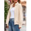 imagePRETTYGARDEN Faux Suede Bomber Jacket Women Fall Fashion 2025 Casual Zip Up Oversized Trendy Winter Clothing Outerwear CoatsBeige