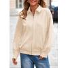 imagePRETTYGARDEN Faux Suede Bomber Jacket Women Fall Fashion 2025 Casual Zip Up Oversized Trendy Winter Clothing Outerwear CoatsBeige