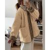 imagePRETTYGARDEN Womens 2025 Winter Coats Long Sleeve Button up Fuzzy Sherpa Fleece Jackets Outerwear Fall Fashion ClothesKhaki