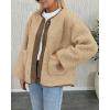 imagePRETTYGARDEN Womens 2025 Winter Coats Long Sleeve Button up Fuzzy Sherpa Fleece Jackets Outerwear Fall Fashion ClothesKhaki