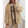 imagePRETTYGARDEN Womens 2025 Winter Coats Long Sleeve Button up Fuzzy Sherpa Fleece Jackets Outerwear Fall Fashion ClothesKhaki