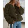imagePRETTYGARDEN Womens 2025 Winter Faux Fur Coats Fuzzy Fleece Cropped Jackets Buttons Warm Casual Trendy Fall Fashion ClothesArmy Green
