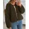 imagePRETTYGARDEN Womens 2025 Winter Faux Fur Coats Fuzzy Fleece Cropped Jackets Buttons Warm Casual Trendy Fall Fashion ClothesArmy Green