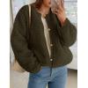 imagePRETTYGARDEN Womens 2025 Winter Faux Fur Coats Fuzzy Fleece Cropped Jackets Buttons Warm Casual Trendy Fall Fashion ClothesArmy Green