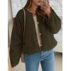imagePRETTYGARDEN Womens 2025 Winter Faux Fur Coats Fuzzy Fleece Cropped Jackets Buttons Warm Casual Trendy Fall Fashion ClothesArmy Green
