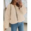 imagePRETTYGARDEN Womens 2025 Winter Faux Fur Coats Fuzzy Fleece Cropped Jackets Buttons Warm Casual Trendy Fall Fashion ClothesBeige