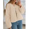 imagePRETTYGARDEN Womens 2025 Winter Faux Fur Coats Fuzzy Fleece Cropped Jackets Buttons Warm Casual Trendy Fall Fashion ClothesBeige