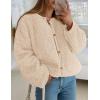 imagePRETTYGARDEN Womens 2025 Winter Faux Fur Coats Fuzzy Fleece Cropped Jackets Buttons Warm Casual Trendy Fall Fashion ClothesBeige