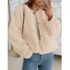 imagePRETTYGARDEN Womens 2025 Winter Faux Fur Coats Fuzzy Fleece Cropped Jackets Buttons Warm Casual Trendy Fall Fashion ClothesBeige