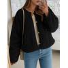 imagePRETTYGARDEN Womens 2025 Winter Faux Fur Coats Fuzzy Fleece Cropped Jackets Buttons Warm Casual Trendy Fall Fashion ClothesBlack