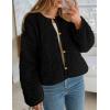 imagePRETTYGARDEN Womens 2025 Winter Faux Fur Coats Fuzzy Fleece Cropped Jackets Buttons Warm Casual Trendy Fall Fashion ClothesBlack