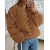 imagePRETTYGARDEN Womens 2025 Winter Faux Fur Coats Fuzzy Fleece Cropped Jackets Buttons Warm Casual Trendy Fall Fashion ClothesCaramel