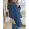 imagePRETTYGARDEN Womens 2025 Winter Faux Fur Coats Fuzzy Fleece Cropped Jackets Buttons Warm Casual Trendy Fall Fashion ClothesDusty Blue