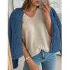 imagePRETTYGARDEN Womens 2025 Winter Faux Fur Coats Fuzzy Fleece Cropped Jackets Buttons Warm Casual Trendy Fall Fashion ClothesDusty Blue