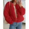 imagePRETTYGARDEN Womens 2025 Winter Faux Fur Coats Fuzzy Fleece Cropped Jackets Buttons Warm Casual Trendy Fall Fashion ClothesRed