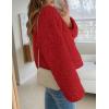 imagePRETTYGARDEN Womens 2025 Winter Faux Fur Coats Fuzzy Fleece Cropped Jackets Buttons Warm Casual Trendy Fall Fashion ClothesRed