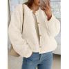 imagePRETTYGARDEN Womens 2025 Winter Faux Fur Coats Fuzzy Fleece Cropped Jackets Buttons Warm Casual Trendy Fall Fashion ClothesWhite