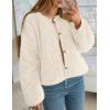 imagePRETTYGARDEN Womens 2025 Winter Faux Fur Coats Fuzzy Fleece Cropped Jackets Buttons Warm Casual Trendy Fall Fashion ClothesWhite