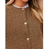 imagePRETTYGARDEN Womens Faux Fur Coat 2025 Fall Fuzzy Fleece Button up Shearling Cropped Jackets Winter Trendy OuterwearBrown