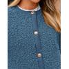 imagePRETTYGARDEN Womens Faux Fur Coat 2025 Fall Fuzzy Fleece Button up Shearling Cropped Jackets Winter Trendy OuterwearDenim Blue
