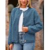 imagePRETTYGARDEN Womens Faux Fur Coat 2025 Fall Fuzzy Fleece Button up Shearling Cropped Jackets Winter Trendy OuterwearDenim Blue