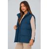 imagePRETTYGARDEN Womens Puffer Jacket Vests 2025 Fall Casual Sleeveless Stand Collar Zip Up Coats Warm Winter OuterwearDark Blue