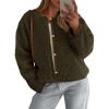 imagePRETTYGARDEN Womens 2025 Winter Faux Fur Coats Fuzzy Fleece Cropped Jackets Buttons Warm Casual Trendy Fall Fashion ClothesArmy Green