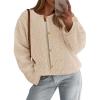 imagePRETTYGARDEN Womens 2025 Winter Faux Fur Coats Fuzzy Fleece Cropped Jackets Buttons Warm Casual Trendy Fall Fashion ClothesBeige