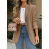 imagePRETTYGARDEN 2025 Blazers for Women Business Casual Long Sleeve Lapel Open Front Suit Jacket Work Blazer with PocketsBrown