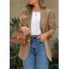 imagePRETTYGARDEN 2025 Blazers for Women Business Casual Long Sleeve Lapel Open Front Suit Jacket Work Blazer with PocketsBrown