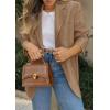 imagePRETTYGARDEN 2025 Blazers for Women Business Casual Long Sleeve Lapel Open Front Suit Jacket Work Blazer with PocketsBrown