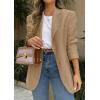 imagePRETTYGARDEN 2025 Blazers for Women Business Casual Long Sleeve Lapel Open Front Suit Jacket Work Blazer with PocketsDark Khaki
