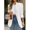 imagePRETTYGARDEN 2025 Blazers for Women Business Casual Long Sleeve Lapel Open Front Suit Jacket Work Blazer with PocketsWhite