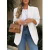 imagePRETTYGARDEN 2025 Blazers for Women Business Casual Long Sleeve Lapel Open Front Suit Jacket Work Blazer with PocketsWhite
