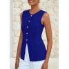 imagePRETTYGARDEN Summer Blazer Vest Tops for Women Sleeveless Button Down Business Casual Outfits Work Suit Vests WaistcoatBlue