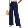 imagePRETTYGARDEN Wide Leg Pants for Women Trendy 2025 Fall High Waisted Business Casual Outfits Work Pant TrousersNavy