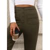 imagePRETTYGARDEN Womens Dressy Casual Dress Pants 2025 Fall Straight Leg High Elastic Waisted Stretch Trouser SlacksArmy Green